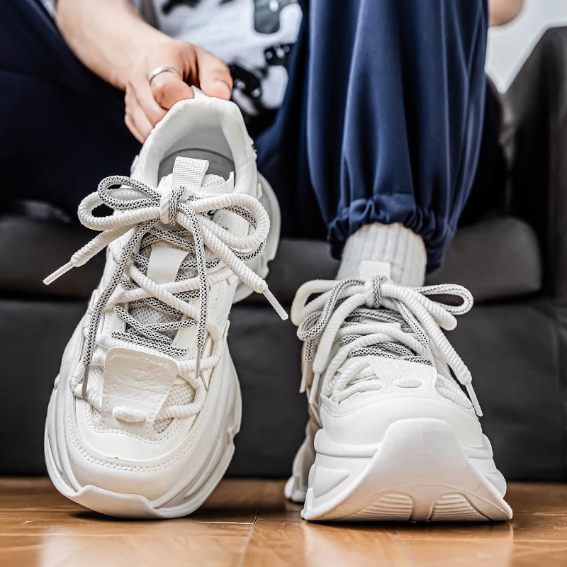 Summer New Breathable Mesh Shoes Trend Versatile Korean Version of Dad Shoes Students Daily Sports and Leisure Shoes Thick Soles Increase