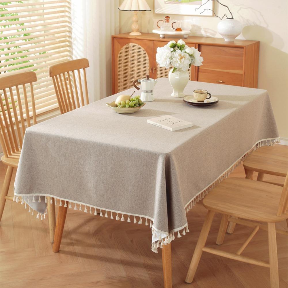 Rectangular Rural Style Textured Tablecloth Oil-proof Table Decoration Table Cover  Dining Table