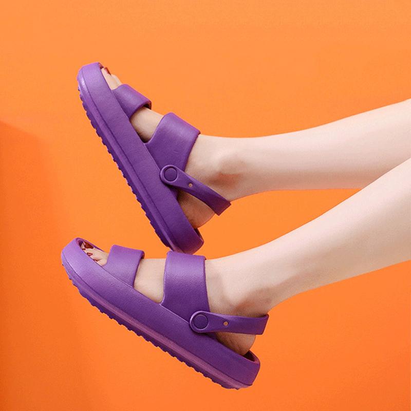 Fashion Smile Pop Summer Women Home Slippers With Snaps Outdoor Breathable Casual Sandals Women Non-slip Platform Beach Shoes Women