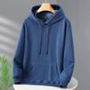 2025 Autumn/Winter Unisex Fleece-Lined Hooded Sweatshirt: Youth Fashion Trend, Solid Color, Versatile, Thickened Design.