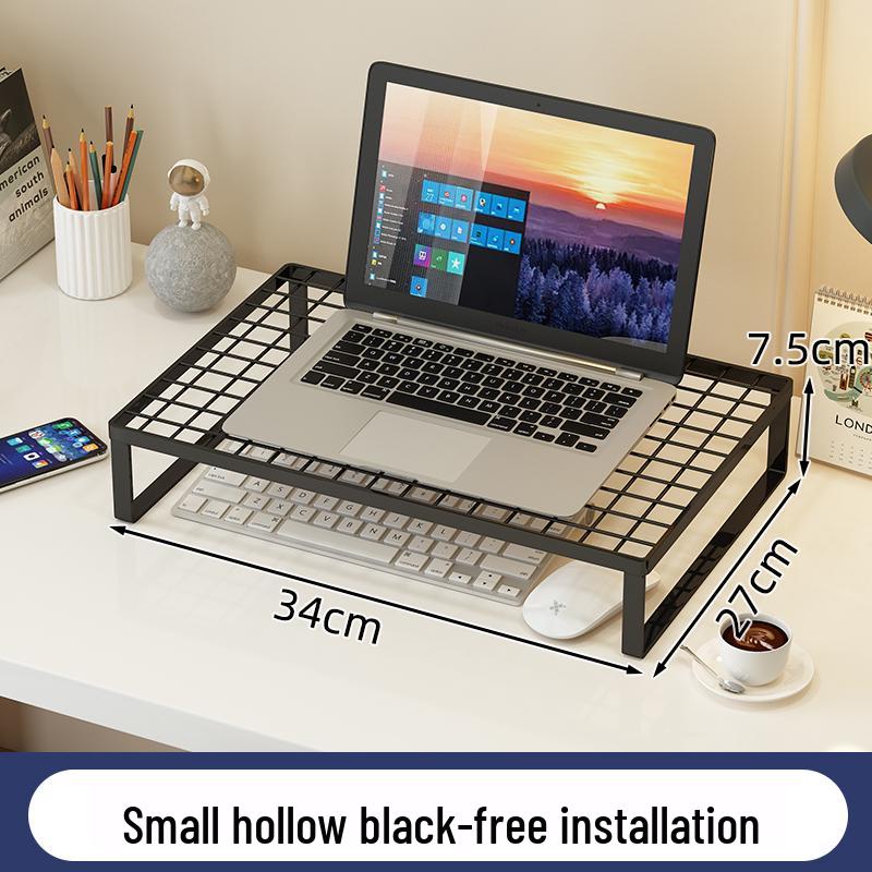 

Ergonomic Laptop Cooling Stand with Desktop Riser Tray and Grill Support