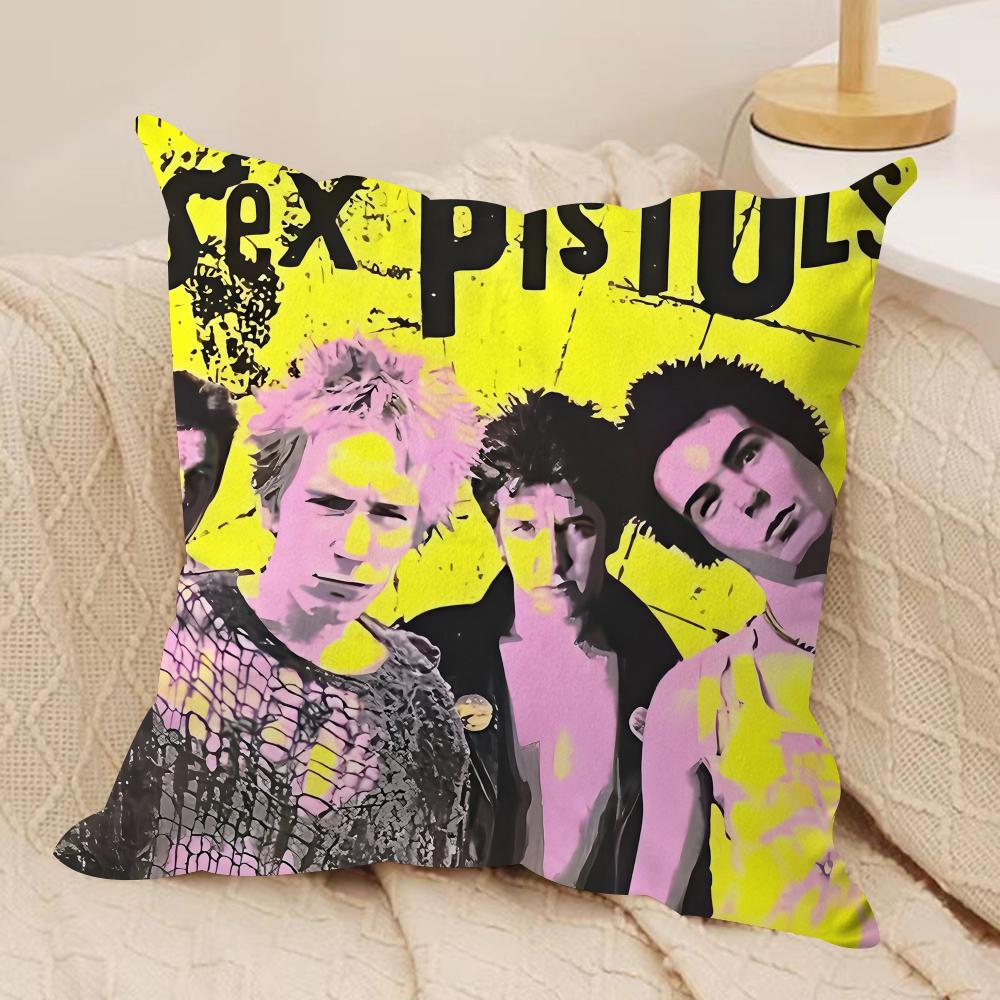 S-Sex pistols Rocková kapela Povlak na polštář Měkký plyš Oboustranně potištěný Polštář na pohovku Povlak na polštář | Útulná celoroční dekorace Dárek