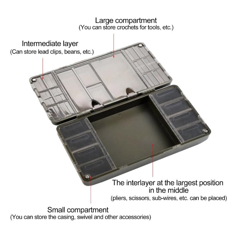Compartments Fishing Lures Box Baits Storage Case Fishing Tackle Storage Trays Hook Organizers Waterproof Lures Box