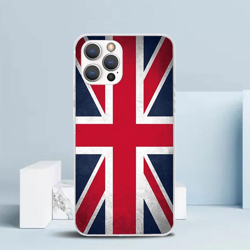 Union Jack England UK Flag Soft Cover for iPhone 16 17 Air 15 14 Pro Max 16E Phone Case 13 Mini 12 11 7 SE 8 Print Pattern Fit C