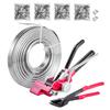 Steel Banding Strapping Kit, Heavy Duty Banding Sealer Tool with 122 M Binding Straps, 400 Metal Clasps, Manual Pallet Packaging Strapping Kit for