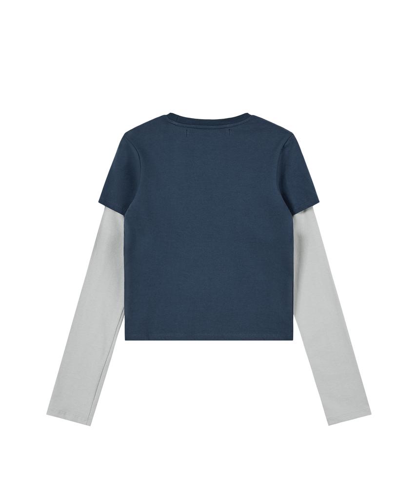 REST&RECREATION Layered Sleeve Top - Blue