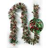 Festive Dark Green Rattan Ribbon and Feather Boa Ornament for New Year and Christmas Tree Decoration