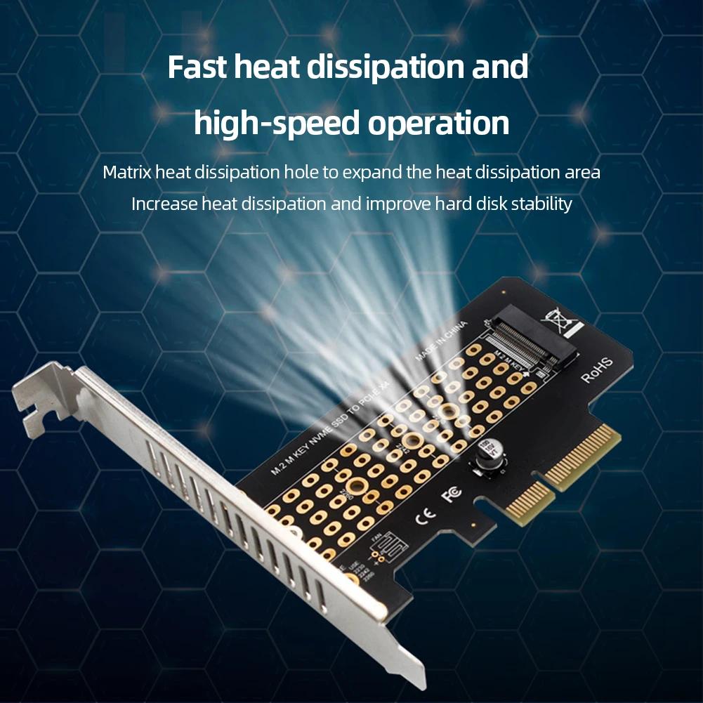 M.2 NVMe SSD To PCI Express 3.0/4.0 Extender Card Suppor PCI Express 3.0 X4 2230-2280 Full Speed 32gbps for Windows//Linux