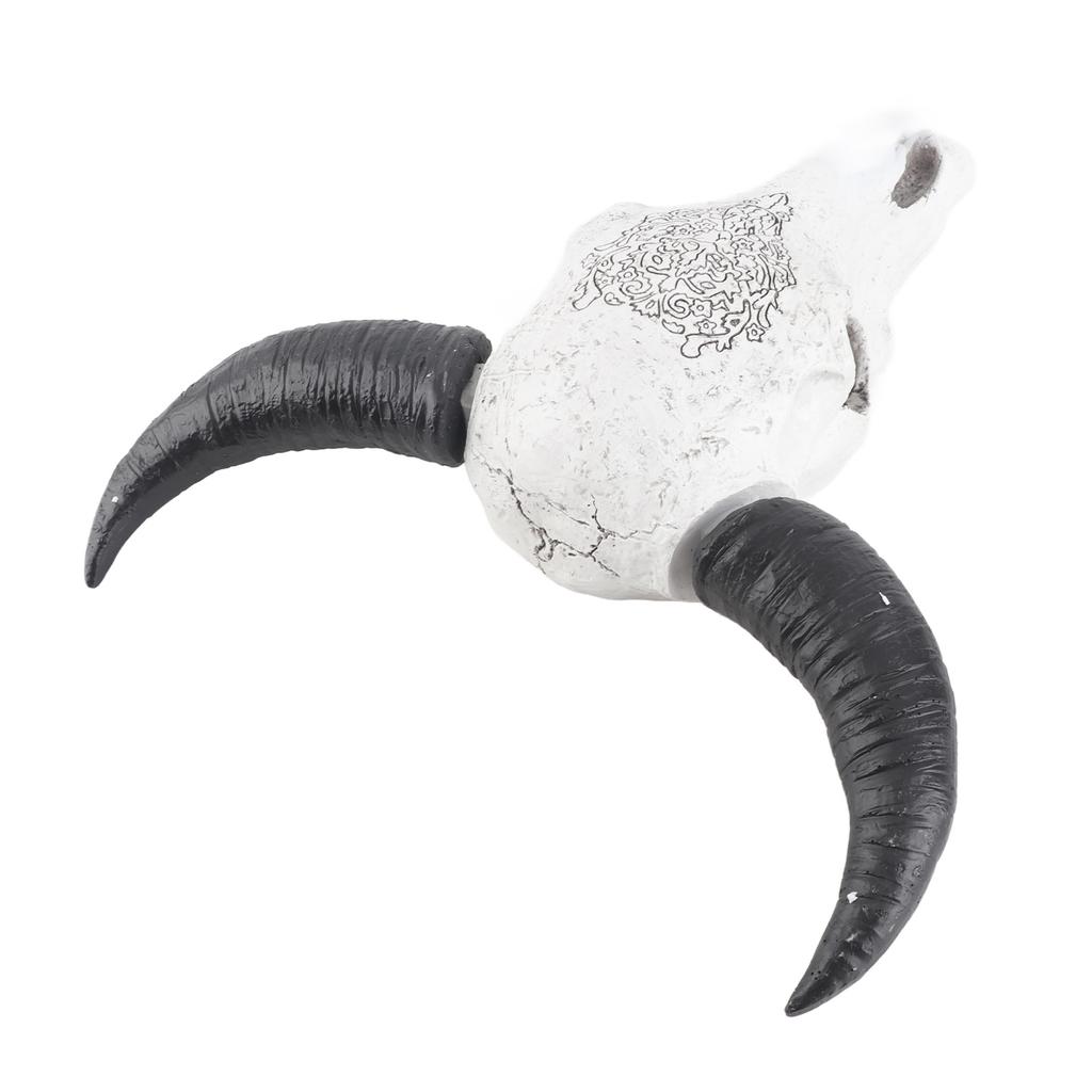 Resin Bull Head Wall Hanging Decoration Long Horn Animal Sculpture Background Wall Home Ornament
