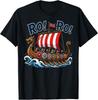 Retro Ro Ro Norwegen Wikingerschiff Fußball Norwegischer Fan T-Shirt