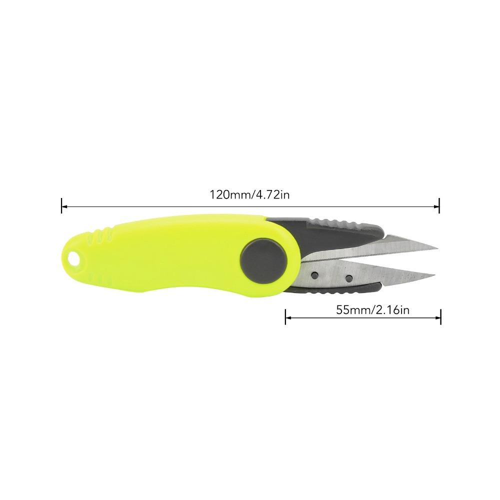 ABS Mini Badmintonové Liniové Nůžky Skládací Nůžky Tvaru Krevety z Uhlíkové Oceli Fluorescenční Žlutá Oranžová Řezačka Linií