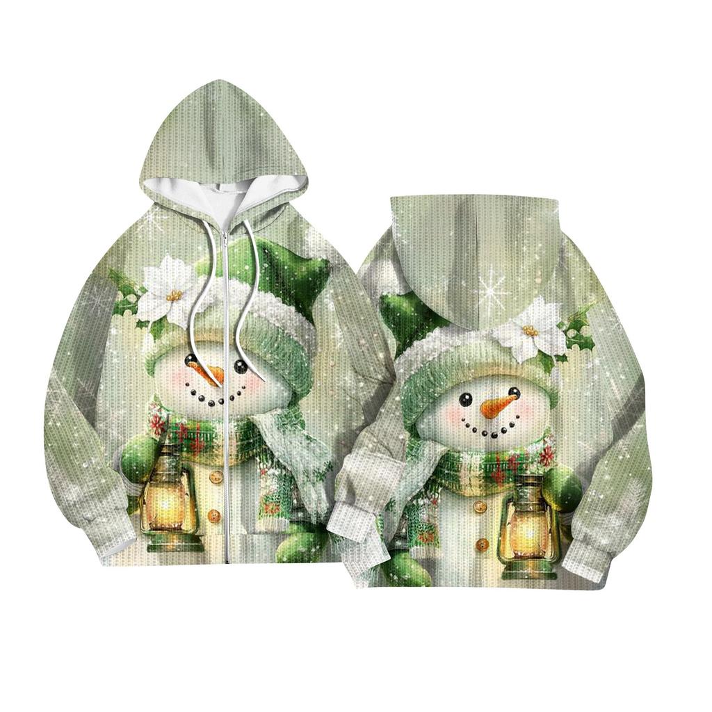 Women's Fashion Jacket Casual Printed Long-sleeved Hooded Cardigan Sweatshirts