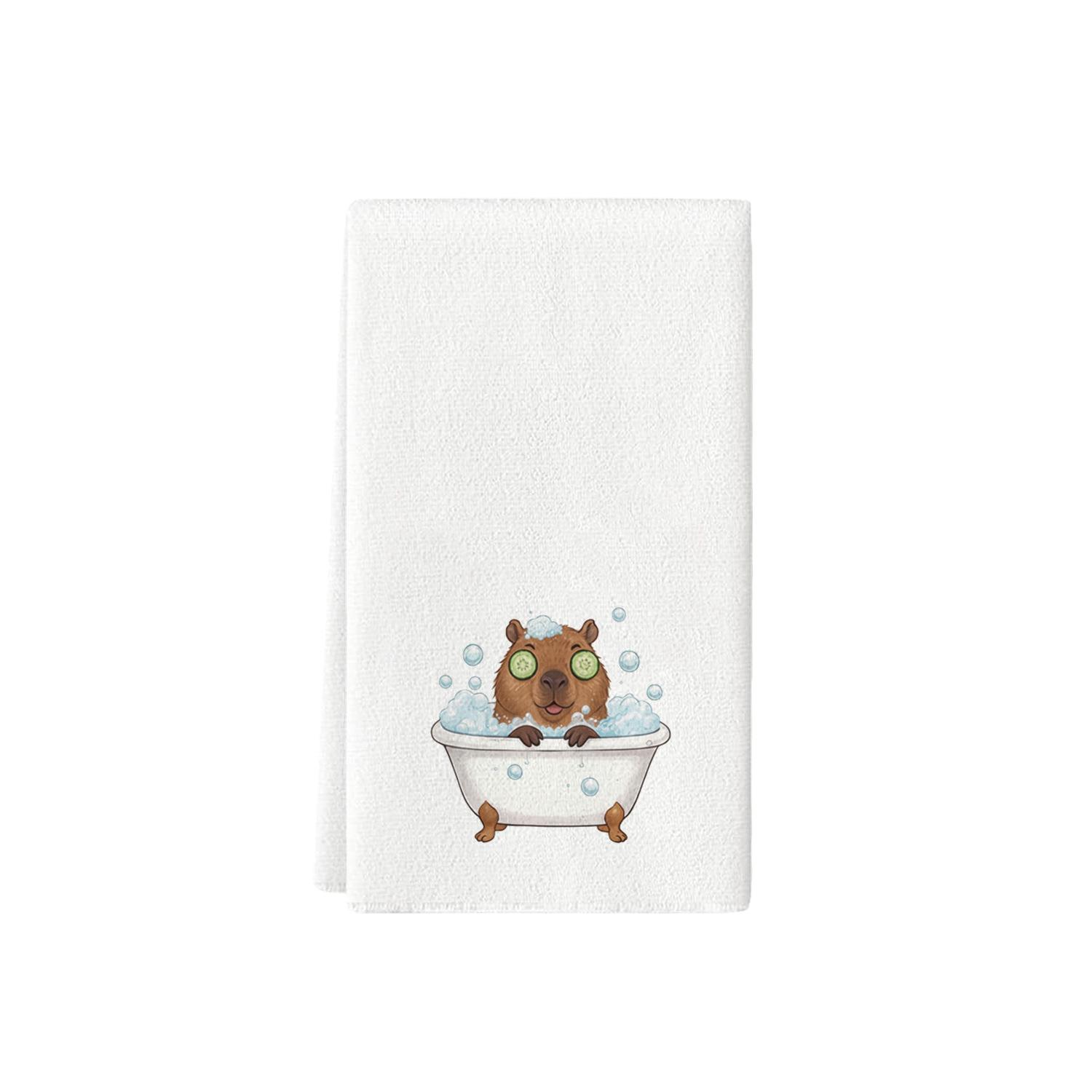 

Highland Cow & Sunflower Watercolor Kitchen Towel - Capybara & Lobster Design for Home & Bathroom 40x60 cm (1 piece)