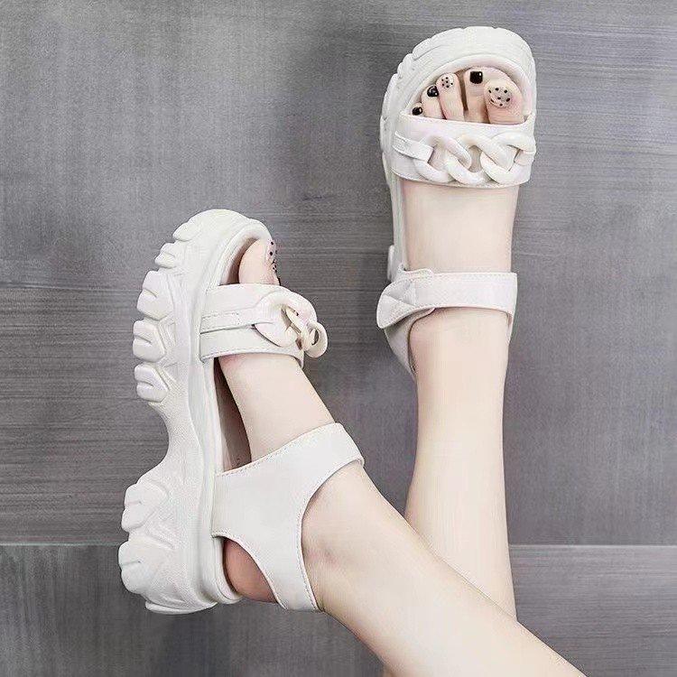 Roman Sandals Women's 2025 New Casual Versatile Not Tired Feet Thick Soles Outside Wearing Beach Women's Models with Skirts Shoes