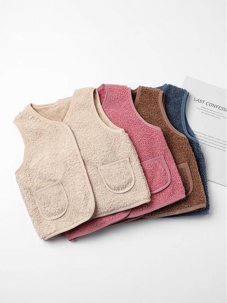 Kids' Lambswool Vest - Warm, Sleeveless Autumn/Winter Jacket for Boys & Girls