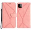 HT05 Skin-touch Phone Case for Samsung Galaxy A22 5G (EU Version) Imprinted Line Wallet Stand Leather Cover