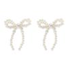 Fashionable Bowknot Earrings Wedding Jewelry Beads Earrings Elegant Ear Pin Bowknot Ear Studs Suitable for Fashion Look