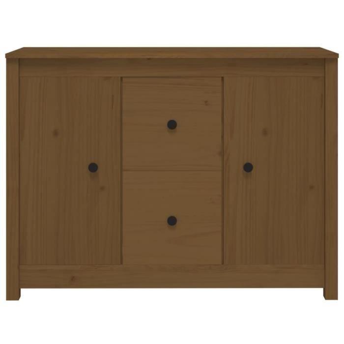 814567 vidaXL Buffet Marron miel 100x35x74 cm Bois massif de pin
