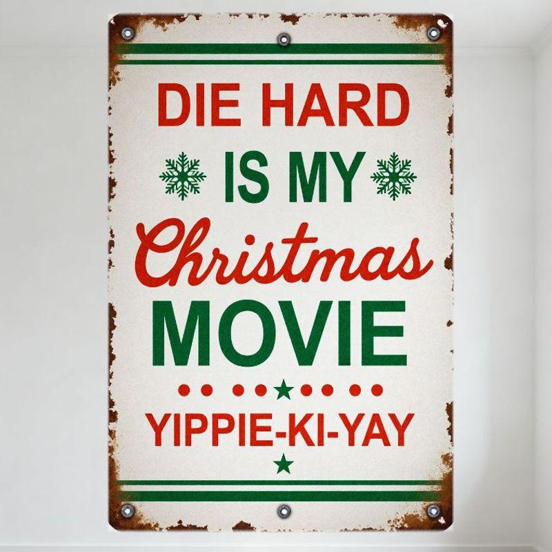 

Vintage Die Hard is My Christmas Movie Metal Tin Sign Rustic Wall Plaque Decor with Snowflake Star for Home Bar Man Cave Decorat 20x30cm（7.8x11.8inch）