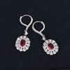 Huitan Brilliant Red CZ Dangle Earrings for Women Wedding Engagement Party Luxury Female Earrings Fancy Gift New Trendy Jewelry