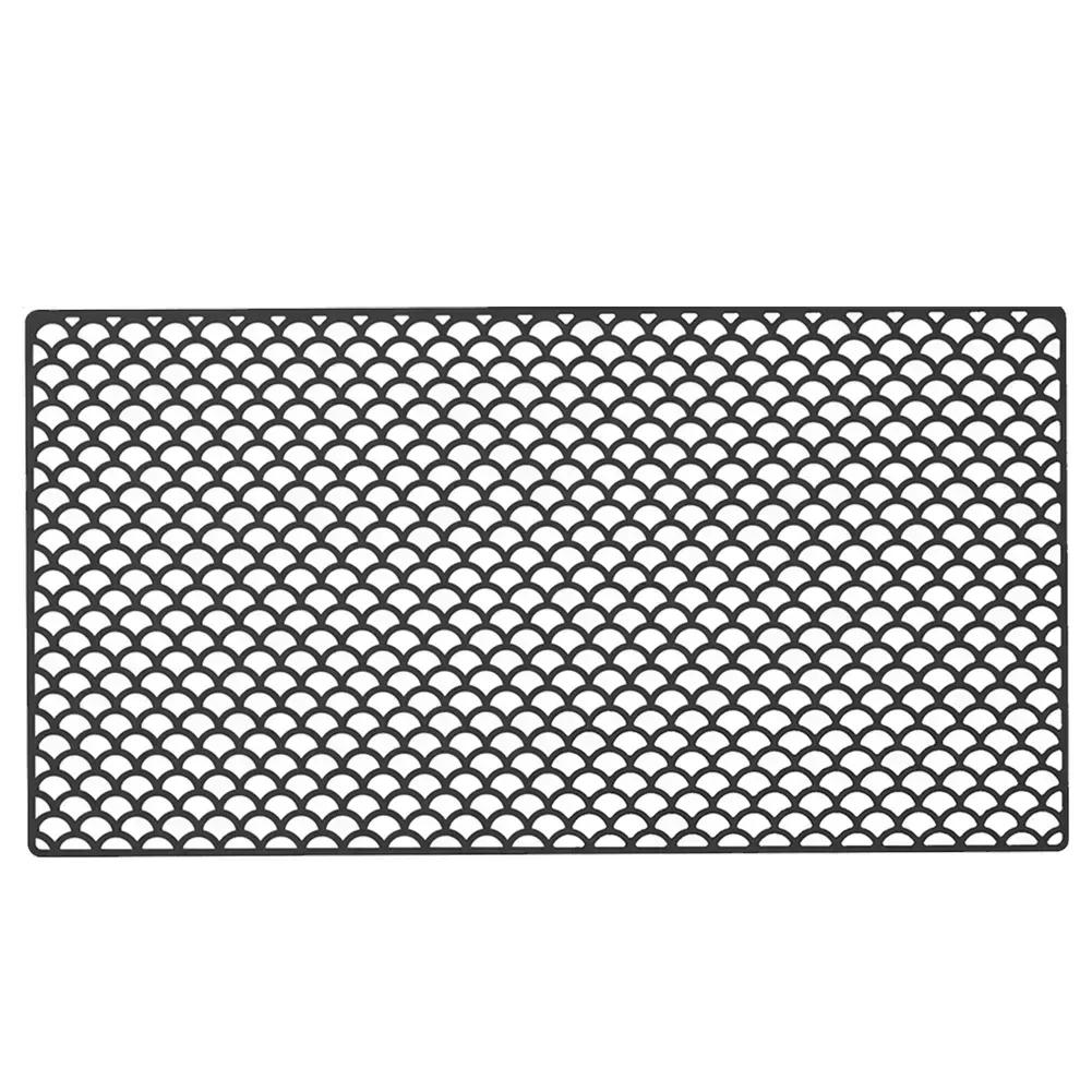 Black Silicone Sink Mat Dishwasher Safe Sink Mat Efficient Water Flow Farmhouse Sink Mat Bump-Proof Cushioning