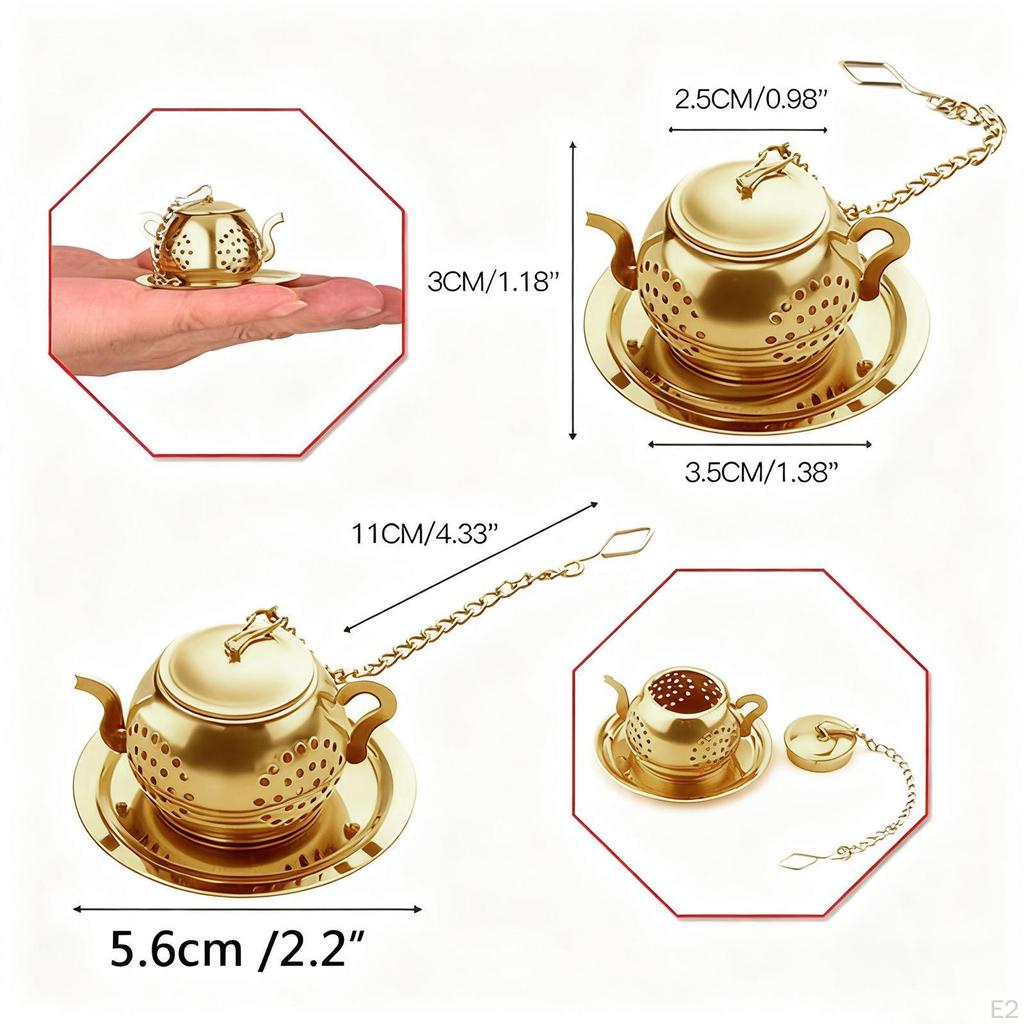 Tea Infuser for Loose Steeper Brew Teas Gifts,with Extended Chain Hook,Versatile Reusable Spice