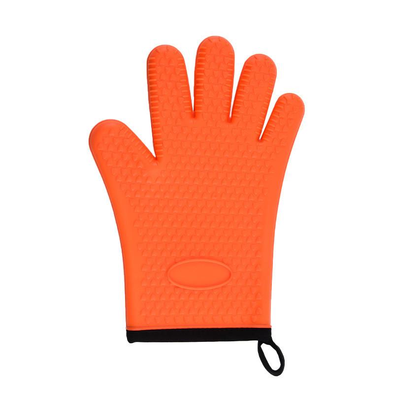 Cross-Border Thickened Silicone Heat-Resistant Gloves for Kitchen and Baking