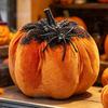 Soft Fabric Halloween Ornaments Pumpkin Spider Ornaments, Spooky Tabletop Decoration, Party Supplies Glittering for Home Retro Fall Decor Mysterious