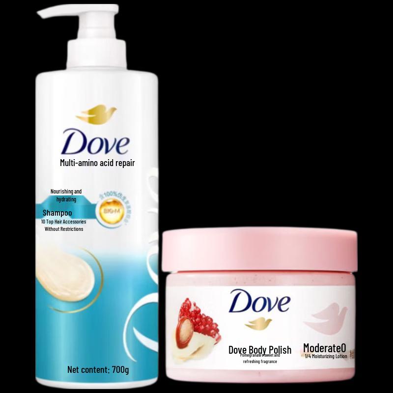 Набор Dove Питающий Увлажняющий Шампунь и Скраб для Тела
