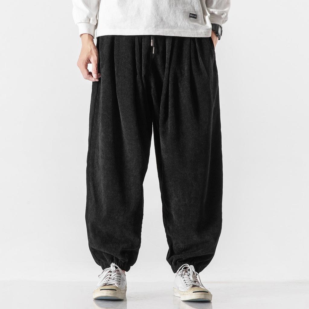 Corduroy Men's Harem Pants Fashion Men Jogging Sweatpants Big Size Cotton Woman Casual Trousers Streetwear Dropshipping