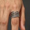 Adjustable Open Ring With Vintage Bone Claw Design Punk Gothic Style Copper Jewelry Men Women