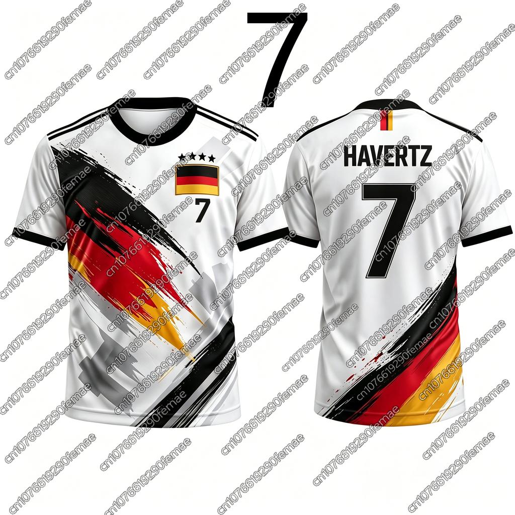 Germany Style 2026 Summer Soccer T-Shirt Boys Girls Men Women Couple Match Soccer Training Sportswear Outdoor Hiking Top