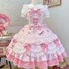 White Sugar Girl Original Lolita Summer Knit Strap Dress