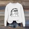 Women's Fashion Casual Long Sleeve Halloween Printed  Neck Sweatshirt