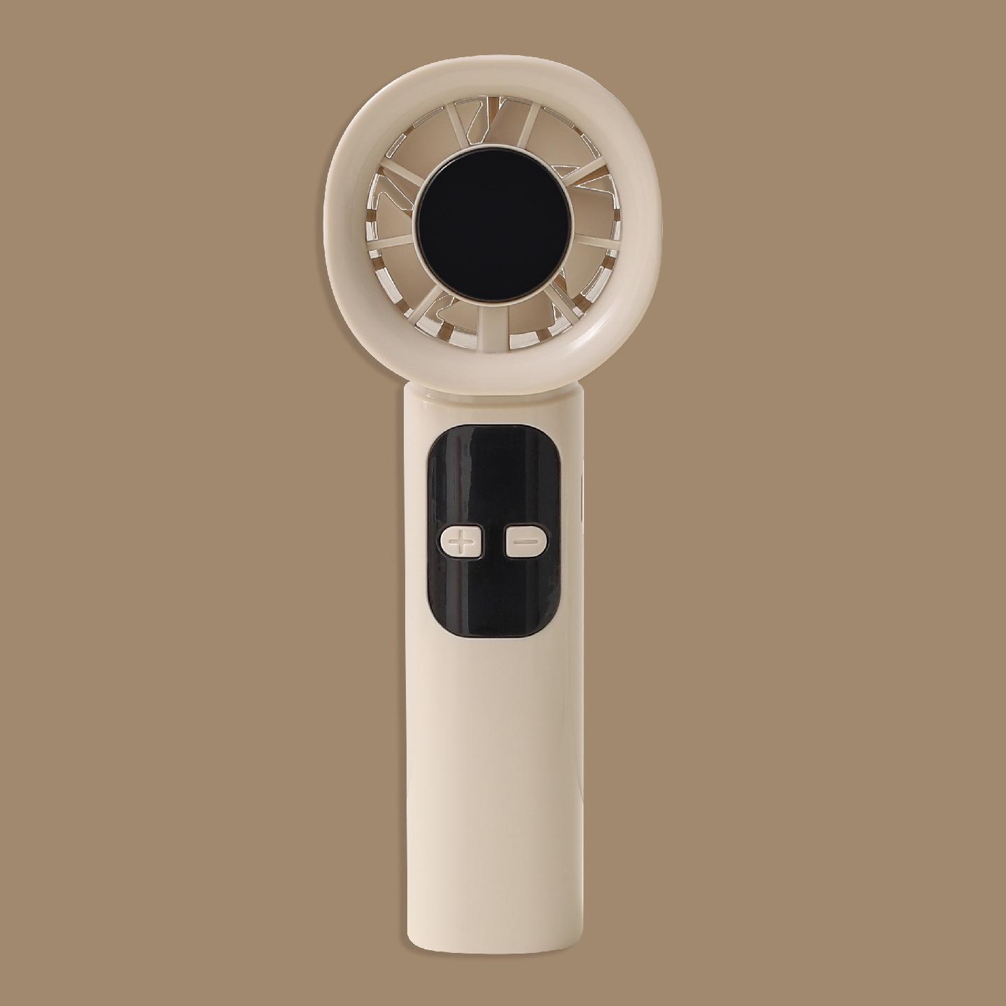 

Compact USB Rechargeable High-Speed Handheld Fan with Digital Display - Strong Wind and Ideal for Desktops or Student Gifts 100-Speed (+ press twice to turn off)