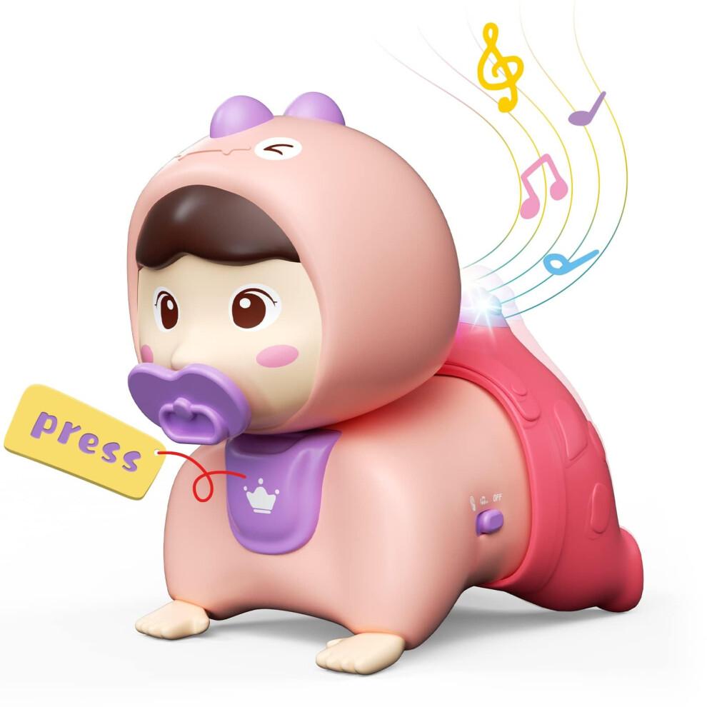 Baby Crawling Toy with Music and Lights Tummy Time Interactive Floor Toy for 612 Month Old Girls