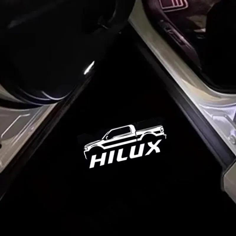 BFV1 2PCS Car Interior Courtesy Door Light Projector Courtesy Shadow Lamp For HILUX Logo Pickup Truck Mountain Car Accessories 2pcs