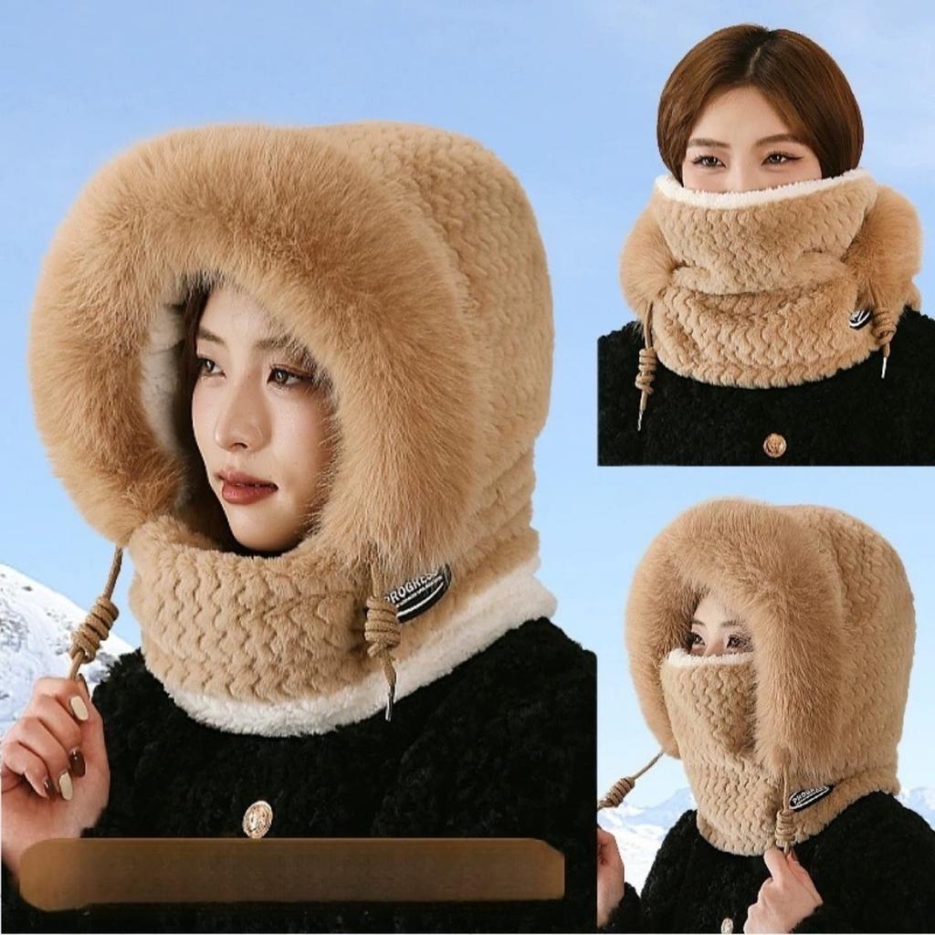 Thick Hat, Warm Hat, Women's Scarf, Plush Hat, Pullover Hat, Cycling Hat, Windproof Hat
