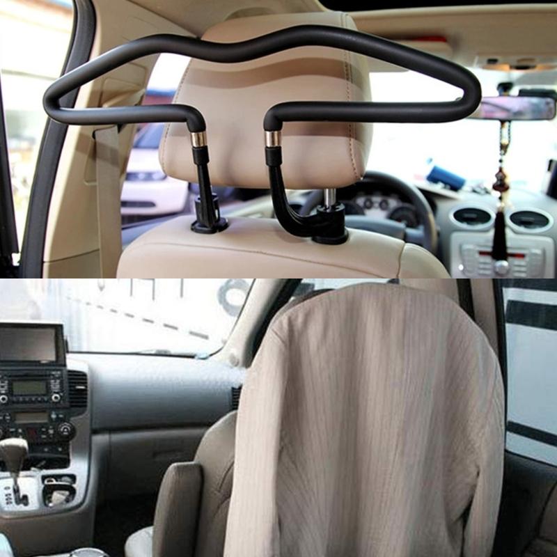 Double Clamp Auto Seat Clothes Organizers Nonslip Silicone Base Foldable Stainless Steel Rod 8kg Capacity For Office Wear Casual Outfits