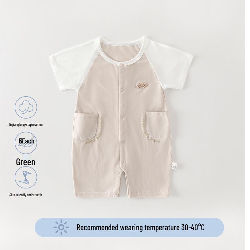 A-Class Summer Unisex Cotton Baby Bodysuit - Thin, Seamless Infant Romper