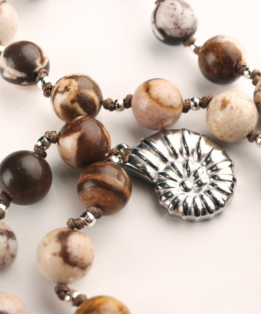 Rubati Brown Jasper Ammonite Necklace