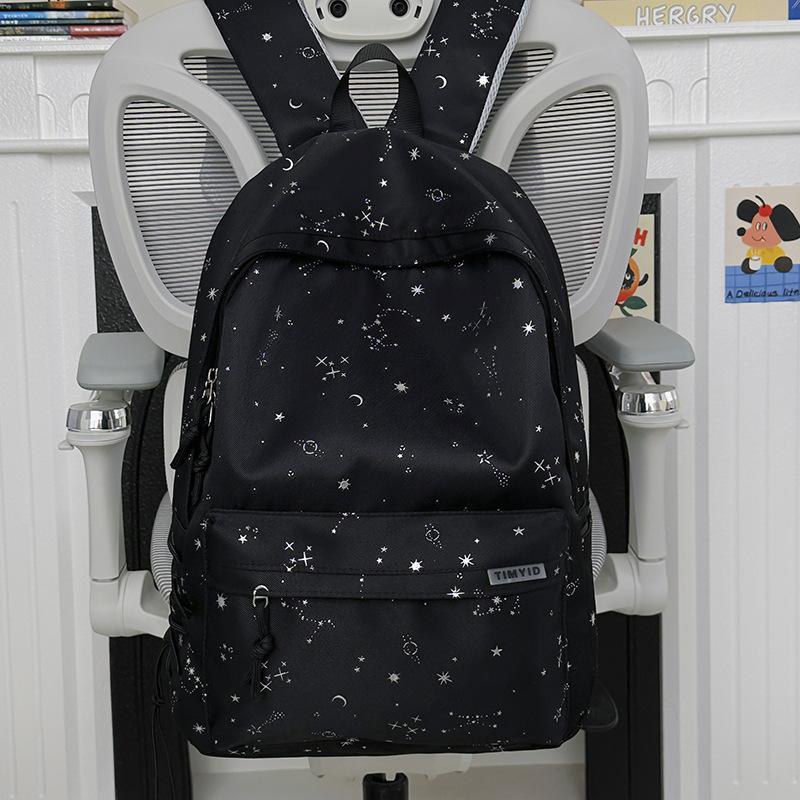 Schoolbag Korean Ins Wind Star Backpack Women, Large Capacity Junior High School Girls High School Student School Bag Leisure Travel Backpack