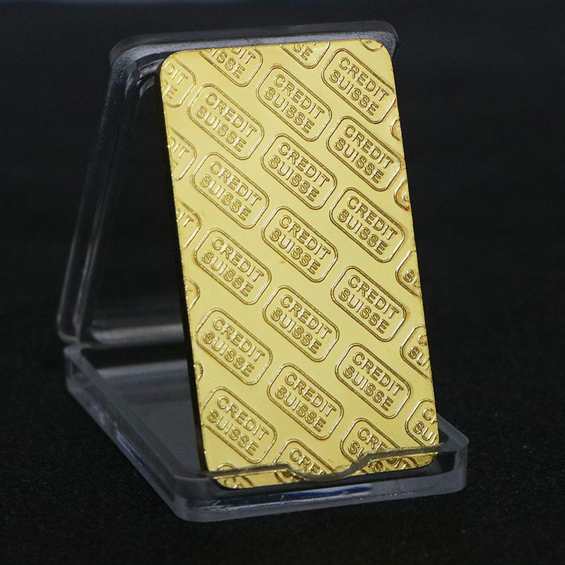 Swiss Gold Bar Foreign Commemorative Coins - Gilded and Square Designs