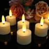 6/12Pack Rechargeable Flameless Candles Flickering LED Tea Light Candles 3D Wick Battery Operated  Electronic Candle Lamp