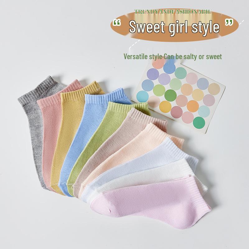 Men's Minimalist Black & White Low-Cut Socks - Spring/Autumn
