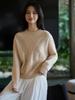 Autumn/Winter Women's Wool Sweater: Stylish Round Neck Rhinestone Base Layer