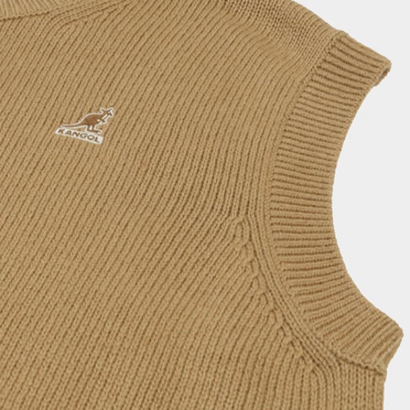 Kangol Chest Symbol Knit Vest Beige 1869