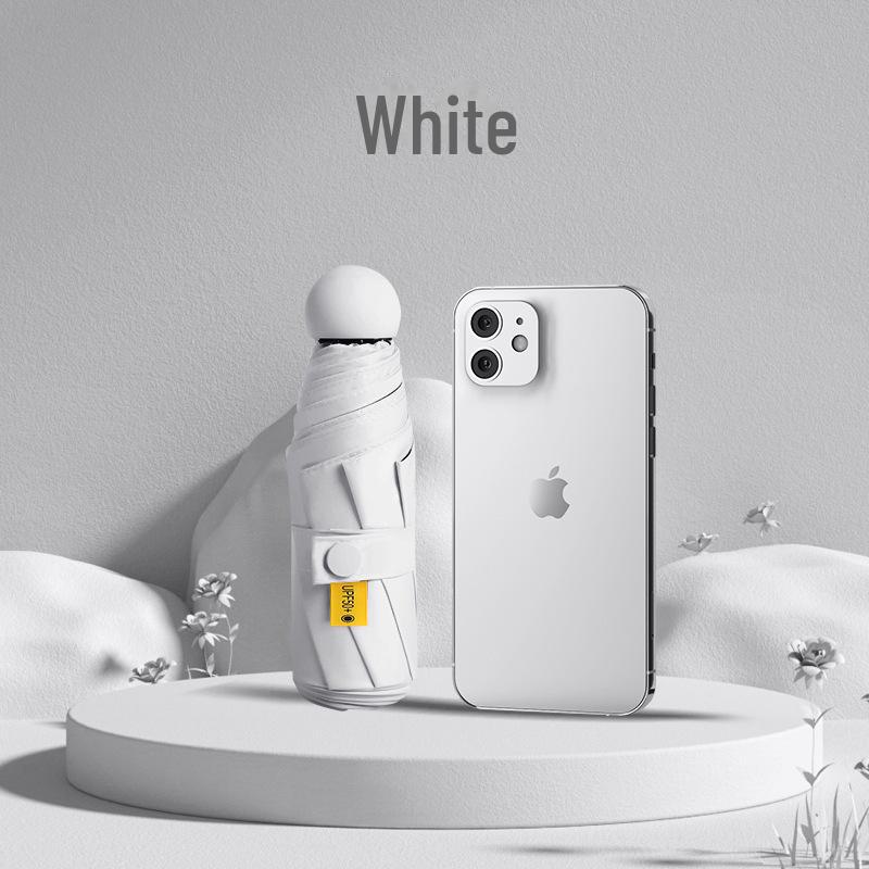 Compact Capsule Umbrella: 50% Foldable, Portable, Pocket-Size for Sunny and Rainy Days