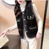 Women's Imitation Mink Vest Spring Autumn Plush Knitted Cardigan Vest Knitted Sleeveless Waistcoats