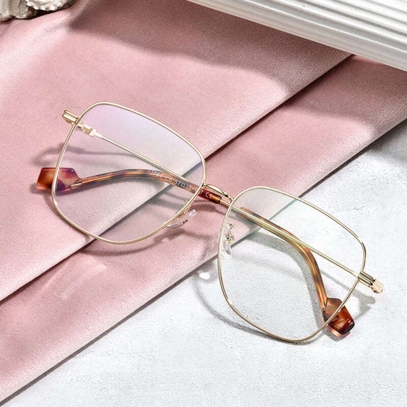 NeoRetro F8038 Oblique Metal Glasses Gold GOLD